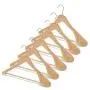 Furgle Suit Hangers, Wood Clothes Hangers,6-Pack Heavy Coat Hangers with Extra-Wide Shoulder/360° Swivel Hook for Heavy Suit, Pants,Sweater,Jacket - 6 Pack (Natural Wood)