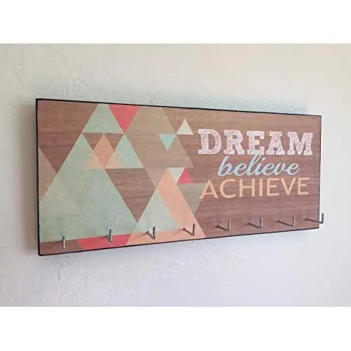 Race Medal Holder/Running Medal Hanger - DREAM BELIEVE ACHIEVE. Wood Wall Mounted Medal Organizer Race Medal Holder/Running Medal Hanger - DREAM BELIEVE ACHIEVE. Wood Wall Mounted Medal Organizer
