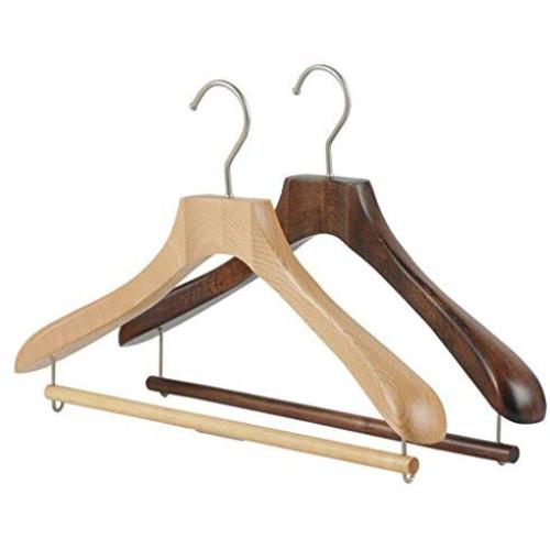 Mgxdd Wood Suit Hangers,Hangers Wooden 44.5 cm Quality Coat Clothes Suit Hangers and Premium Finish with Stronger&Thicker Non-Slip Bar -4 Pack,C,44.5304.5cm