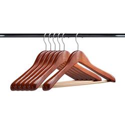 A1 Hangers Cherry wooden hangers (Set of 6) Extra Thick clothes hangers for coat hanger and suit hangers