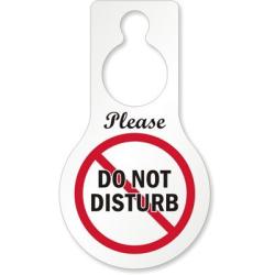 SmartSign &quotPlease Do Not Disturb" Pack of 4 Pear Shaped Door Hanger Tags | 5" x 8.875" Plastic