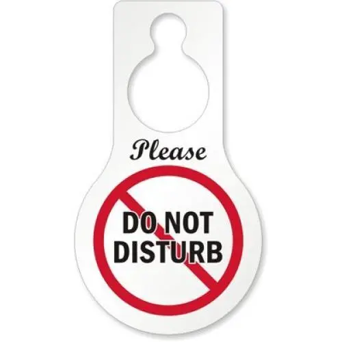 SmartSign "Please Do Not Disturb" Pack of 4 Pear Shaped Door Hanger Tags | 5" x 8.875" Plastic SmartSign "Please Do Not Disturb" Pack of 4 Pear Shaped Door Hanger Tags | 5" x 8.875" Plastic