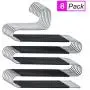 Peilinc 8 Pack Pants Hangers S-Shaped, Stainless Steel Pant Hangers 5 Layers Hangers Closet Space Saver for Jeans Scarf Tie Clothes