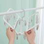 Laundry Hanger Clothes Drying Rack- BCDshop Roller Hangers with 24 Clips for Drying Socks,Towels, Diapers, Bras, Baby Clothes, Gloves,Underwear (White)