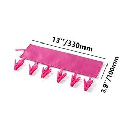 Yansanido Pack 2Bathroom Folding Clothes Hanger Drying Hanger 6 Clips Drip-dry Airing-out (2pcs Rose Red)