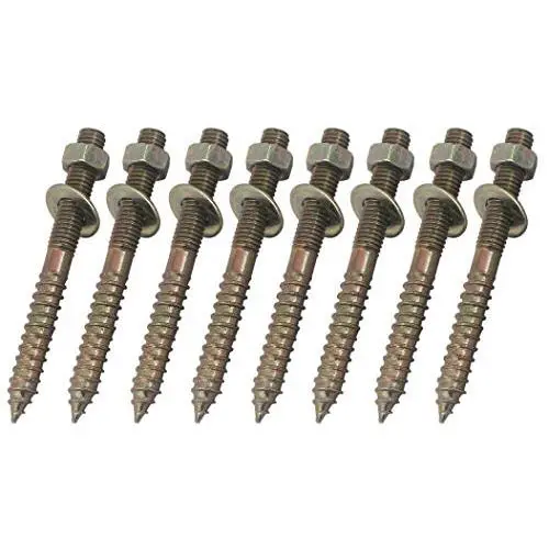  Wynn Works 3" Hanger Bolts with Washers and Nuts 8 Pack