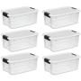 STERILITE 19849806 18 Quart/17 Liter Ultra Latch Box, Clear with a White Lid and Black Latches