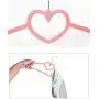 FuLov Non Slip Hangers, Pack of 10, Standard Clothing Adult Velvet Heart-Shaped, Notches 360 Degree Swivel Hook with Accessory Bar, for Heavy Coats, Jackets, Office Suits,Undergarments,Pink