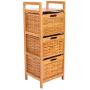 BIRDROCK HOME Storage Tower - Made of Natural Bamboo - Lightweight for Easy Transport - Fully Assembled