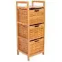 BIRDROCK HOME Storage Tower - Made of Natural Bamboo - Lightweight for Easy Transport - Fully Assembled