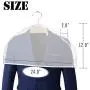 Zilink Shoulder Covers for Clothes (Set of 15) Breathable Garment Dust Covers Protectors with 2" Gusset for Suit, Coats, Jackets, Dress Closet Storage