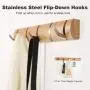 LANGRIA Wall Mounted Floating Coat Rack with Foldable 5 Hooks Storage Shelf for The Clothes and Hat LANGRIA Wall Mounted Floating Coat Rack with Foldable 5 Hooks Storage Shelf for The Clothes and Hat