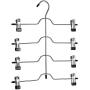 Richards Homewares Black 8 Clips Slack Rack 4 Tier Trouser/Skirt Chrome & Black Vinyl Hanger (3-Pack)