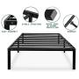 HAAGEEP Black Twin Metal Bed Frame No Boxspring Needed 14 Inch Beds Frames with Storage for Kids Girls Boys, at