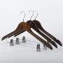 Iddefee Clothes Hanger 10 Pieces of Solid Wood Hangers Hotel Hangers Clothing Store Retro Ribbons Clips Wooden Hangers Suits Clothes Hanging Pants Hangers (Color : Photo Color, Size : 44.5X26X1.2cm)