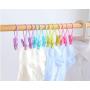 Weishu 12 Plastic Multi-Purpose Hanger Clips Windproof Cable with Clips Easily Clipped on Clothes (12 Hanger Clips) Random Colors