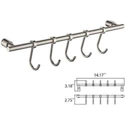 Movable Row Hook SUS304 Stainless Steel - General Purpose Storage Racks - Wall Mounted Coat Hooks - Towel Rack for Bathroom - Behind The Door Organizer Clothes Rack - Key Broom Hanger