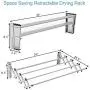 Heize best price Sliver Stainless Wall Mounted Expandable Clothes Drying Towel Rack Laundry Hanger Room(U.S. Stock)