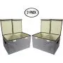Simple Haus Designs Large Storage Cubes Gray [2-Pack] Linen Fabric Decorative Storage Boxes Organizer Containers with Handles Lid Divider for Home, Bedroom, Closet Office, Living Room, Nursery