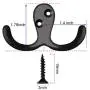10 Pack Heavy Duty Double Prong Coat Hooks Wall Mounted with 20 Screws Retro Double Robe Hooks Utility Hooks for Coat, Scarf, Bag, Towel, Key, Cap, Cup, Hat (Black) 10 Pack Heavy Duty Double Prong Coat Hooks Wall Mounted with 20 Screws Retro Double Robe Hooks Utility Hooks for Coat, Scarf, Bag, Towel, Key, Cap, Cup, Hat (Black)