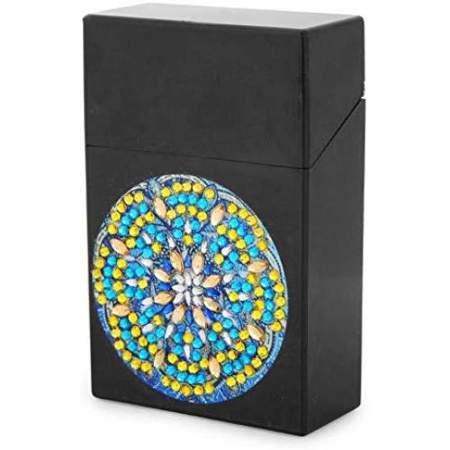 Plastic Business Card Holder with Diamond Painting Cover, Whitelotous DIY Diamond Business Name Card ID Card Bus Card Case Boxes for Men & Women (Mandala)