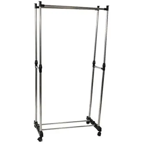 Cypress Shop Double Rail Bar Rack Garment Shelf Clothing Shelf Hanging Cloth Hanger Adjustable Heavy Duty Rolling Cart Room Saving Space Household Home Furniture Cypress Shop Double Rail Bar Rack Garment Shelf Clothing Shelf Hanging Cloth Hanger Adjustable Heavy Duty Rolling Cart Room Saving Space Household Home Furniture