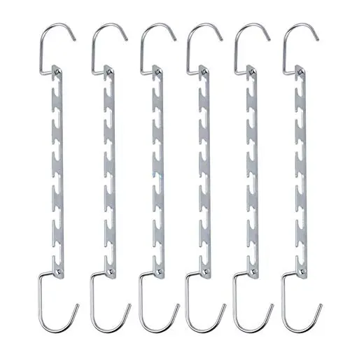 GWFVA 6pcs Multi-Port Support Clothes Hanger Multifunctional Clothes Drying Rack Metal Hangers Organizer Storage Rack for Space Saving