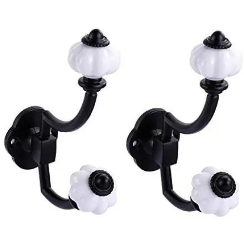BaoBae 2PCS Heavy Duty Wall Mounted Metal Hooks Cloth Robe Hat Hanger Holders Pumpkin Knob Hooks with Screws BaoBae 2PCS Heavy Duty Wall Mounted Metal Hooks Cloth Robe Hat Hanger Holders Pumpkin Knob Hooks with Screws