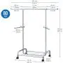 Tatkraft Bull Heavy Duty Adjustable Clothes Rail, Easy to Assemble, Durable Hanger on Wheels, Adjustable Height, Integrated Shoe Rack, Made of Chromed Steel Tatkraft Bull Heavy Duty Adjustable Clothes Rail, Easy to Assemble, Durable Hanger on Wheels, Adjustable Height, Integrated Shoe Rack, Made of Chromed Steel