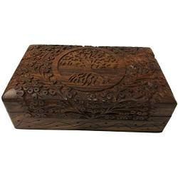 vrinda Wooden Storage Boxes Tree of Life- Natural Color