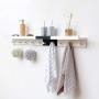 Wall Mounted Shelf Coat Hooks - Entryway Shelf with Hooks,2 Hooks 9 inches,Hanging Book Shelves with Hat Racks Wall Storage Shelf with Hooks Hanging Shelf with Holder for Bedroom, Kitchen, Bathroom