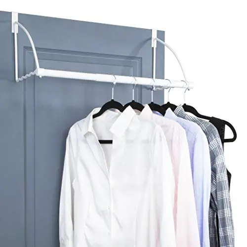 Over The Door Closet Valet- Over The Door Clothes Organizer Rack and Door Hanger for Clothing or Towel, Home and Dorm Room Storage and Organization (White) Over The Door Closet Valet- Over The Door Clothes Organizer Rack and Door Hanger for Clothing or Towel, Home and Dorm Room Storage and Organization (White)