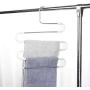 KYCPTNFJ 5 PCS Clothes Hanger S Type Pants Clothes Storage Drying Hanger Stainless Steel Space Saving Closet Towel Storage Rack Shelf 5 Tier