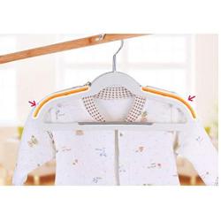 10pcs Random Color Cute Plastic Clothes Shirts Hanger with Anti-Slip Rubber, Pink Blue Plastic Non Slip Hangers Decoration
