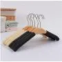 10pcs Random Color Beige Black Anti-Slip Sponge Padded Wooden Hanger for Clothes Coats Shirts 10pcs Random Color Beige Black Anti-Slip Sponge Padded Wooden Hanger for Clothes Coats Shirts