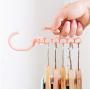 Plastic 5 Circle Multilayer Windproof Clothes Hanger 10pcs Random Color Storage Racks Buckle Hanger Anti-Slip Home