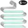 Myfolrena Pants Hangers, Updated S Shaped Hanger Non Slip Clothes Hanger Space Saving for Jeans Trousers Slacks Leggings (Teal-6 Pack)