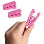 Ira Pollitt 40 Plastic Clothes Hangers Clips,Strong Pinch Grip Clips Multi-Purpose Finger Clips Set Clothes Hanger for Coat Hanger Pants Hangers,Use with Slim-line Clothes Hangers (Pink)