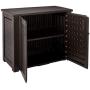 Rubbermaid Patio Chic Outdoor Storage Deck Box, Black Oak Rattan Wicker Basket Weave (1863391)