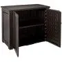Rubbermaid Patio Chic Outdoor Storage Deck Box, Black Oak Rattan Wicker Basket Weave (1863391)