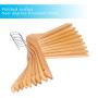 HKLIVE Solid Wooden Hangers Adult Size Non-Pants Bar Coat Hangers Natural Color 30 Pack