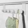 Pentaero Wrought Iron Door Back Hanger, Household Nail-Free Stainless Steel Hook, Iron Art Back Door Hanger Hook, Bathroom Kitchen Hanger Towel Clothes Door Rack (White)