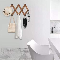 A- Coat Rack Hanger Expandable Coat Rack Wall Mounted 10 Hooks Clothes Hat Bag Hanger for Home Bedroom