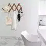A- Coat Rack Hanger Expandable Coat Rack Wall Mounted 10 Hooks Clothes Hat Bag Hanger for Home Bedroom