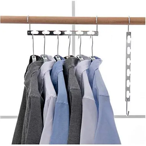 5PC 6 Hole Shirts Clothes Hanger Holders Multifuction Save Space Non-Slip Clothing Organizer Practical Racks Hangers for Clothes Decoration