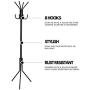 Type A Black Coat Rack | Clothing Hanger with 8 Hooks, Easy Assembly | Perfect for Your Hallway, Entryway or Foyer to Hang Your Clothes & Accessories | Black, 8-Hooks