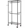Finnhomy Heavy Duty Rolling Garment Rack Clothes Rack with Double Hanger Rods and Shelves, Portable Closet Organizer with Wheels, 1″ Diameter Thicken Steel Tube Hold Up to 300Lbs, Black Finnhomy Heavy Duty Rolling Garment Rack Clothes Rack with Double Hanger Rods and Shelves, Portable Closet Organizer with Wheels, 1″ Diameter Thicken Steel Tube Hold Up to 300Lbs, Black