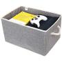 Storage Box,Zonyon Sturdy Collapsible Fabric Storage Bin Container Bakset Home Cube Organizer with Removable Lid for Bedroom,Closet,Shelves,Office,LQ-MS-Square-Grey-2