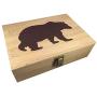 Bamboo Wood Hinged Cigar Storage Stash Boxes -8.5 x 6 x 2.5 Inches (Bear)