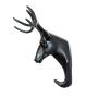 HERNGEE Deer Head Single Wall Hook/Hanger Animal Shaped Coat Hat Hook Heavy Duty, Rustic, Decorative Gift, Black